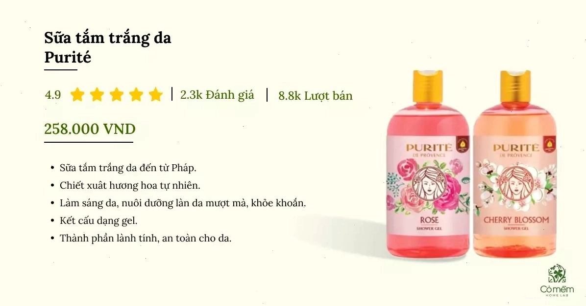 Sữa tắm trắng da Purité