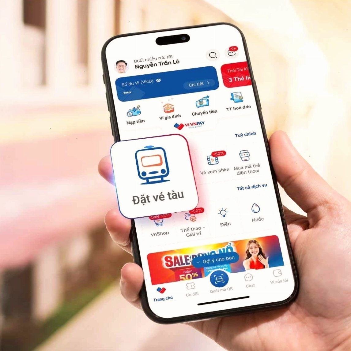 Tính năng Đặt vé tàu của VNPAY App