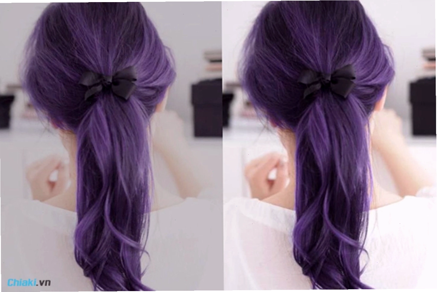 Tóc màu tím than lavender nhẹ nhàng