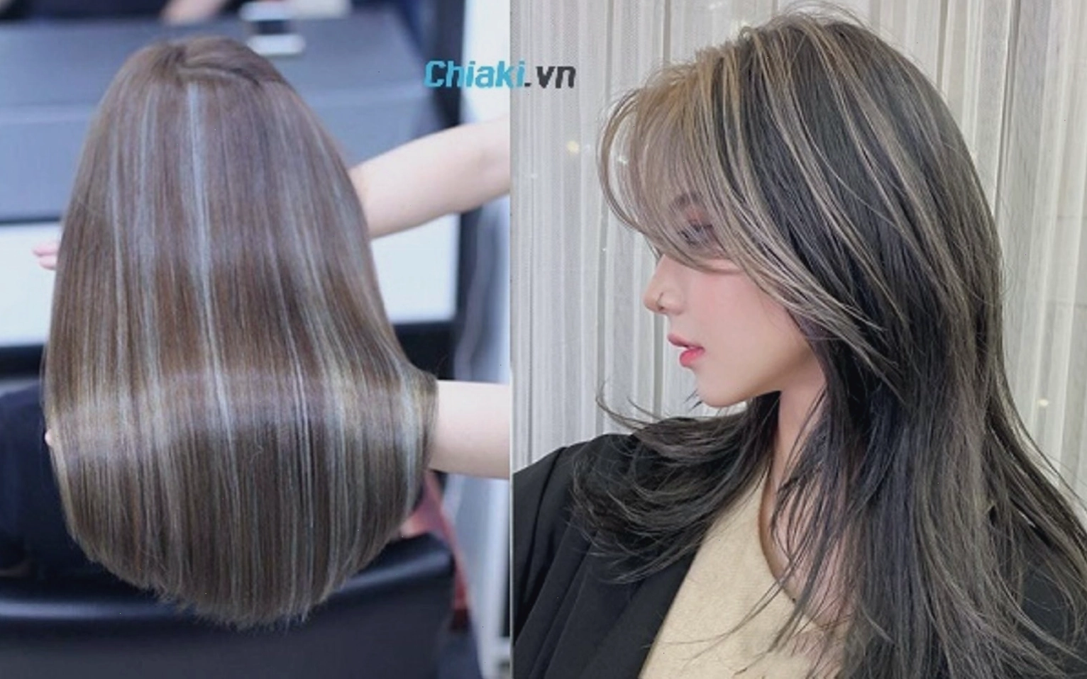 Tóc nhuộm màu nâu lạnh highlight cho nam