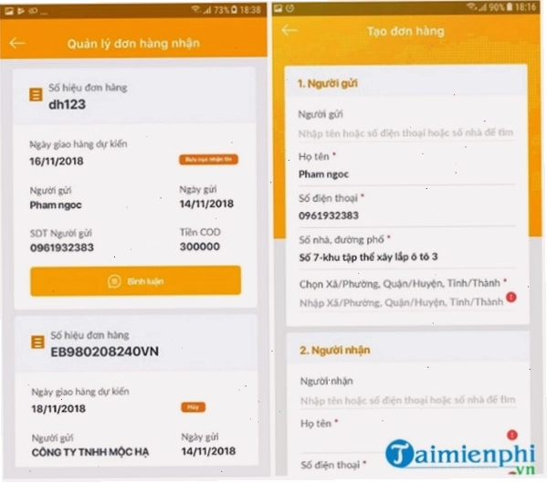 Tra cứu mã đơn hàng qua ứng dụng VN Post