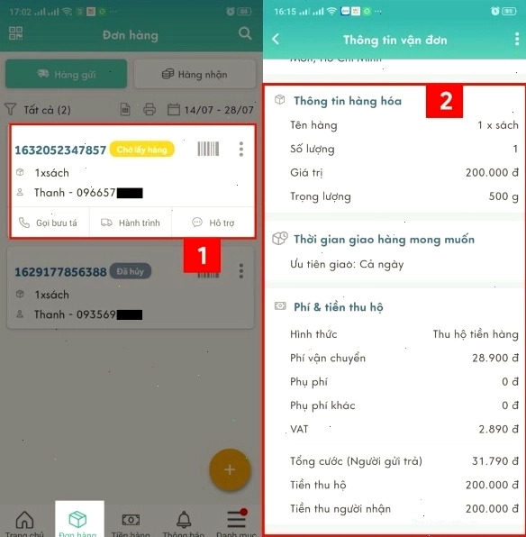 Tra cứu mã vận đơn qua ứng dụng Viettel Post