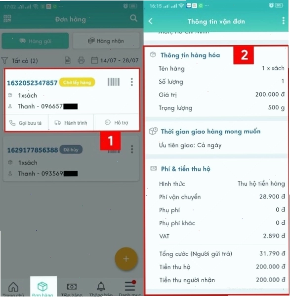 Tra cứu mã vận đơn qua ứng dụng Viettel Post