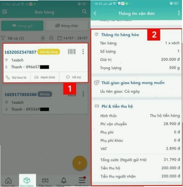 Tra cứu mã vận đơn Viettel Post qua ứng dụng di động