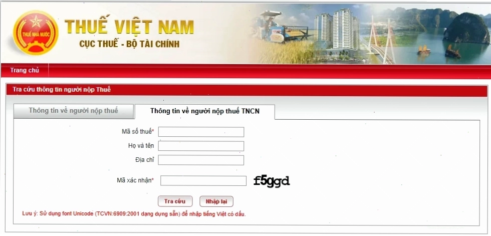 Tra cứu thông tin người nộp thuế trên website Cục thuế