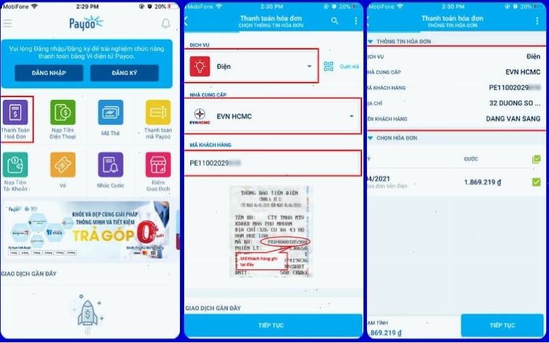 Tra cứu tiền điện qua ứng dụng Payoo
