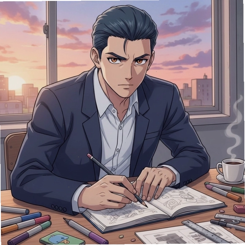 Tranh vẽ anime nam bằng bút chì sắc nét
