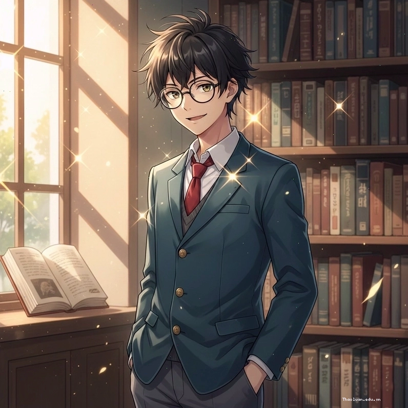 Tranh vẽ anime nam cute với dáng vẻ trẻ trung, năng động