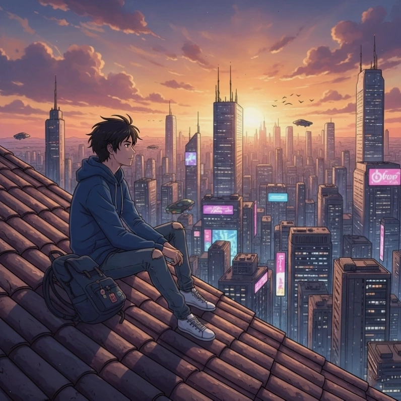 Tranh vẽ anime nam đẹp theo phong cách tối giản