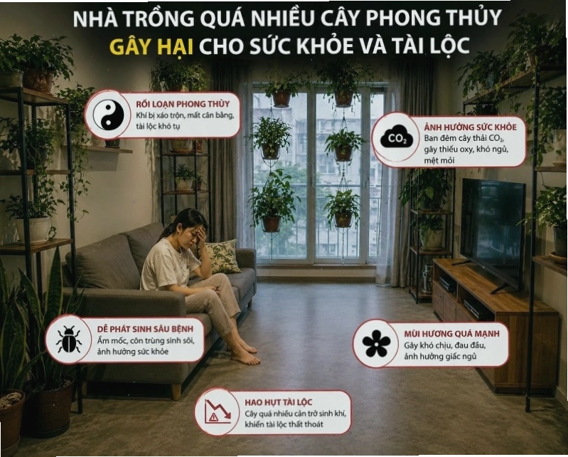 Trồng quá nhiều cây trong nhà có thể gây thất thoát tài lộc