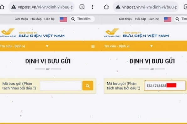 Truy cập website Vietnam Post để tra cứu mã vận đơn