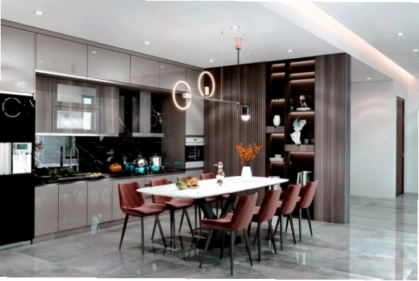 Tủ bếp gỗ thiết kế thông minh và tiện dụng