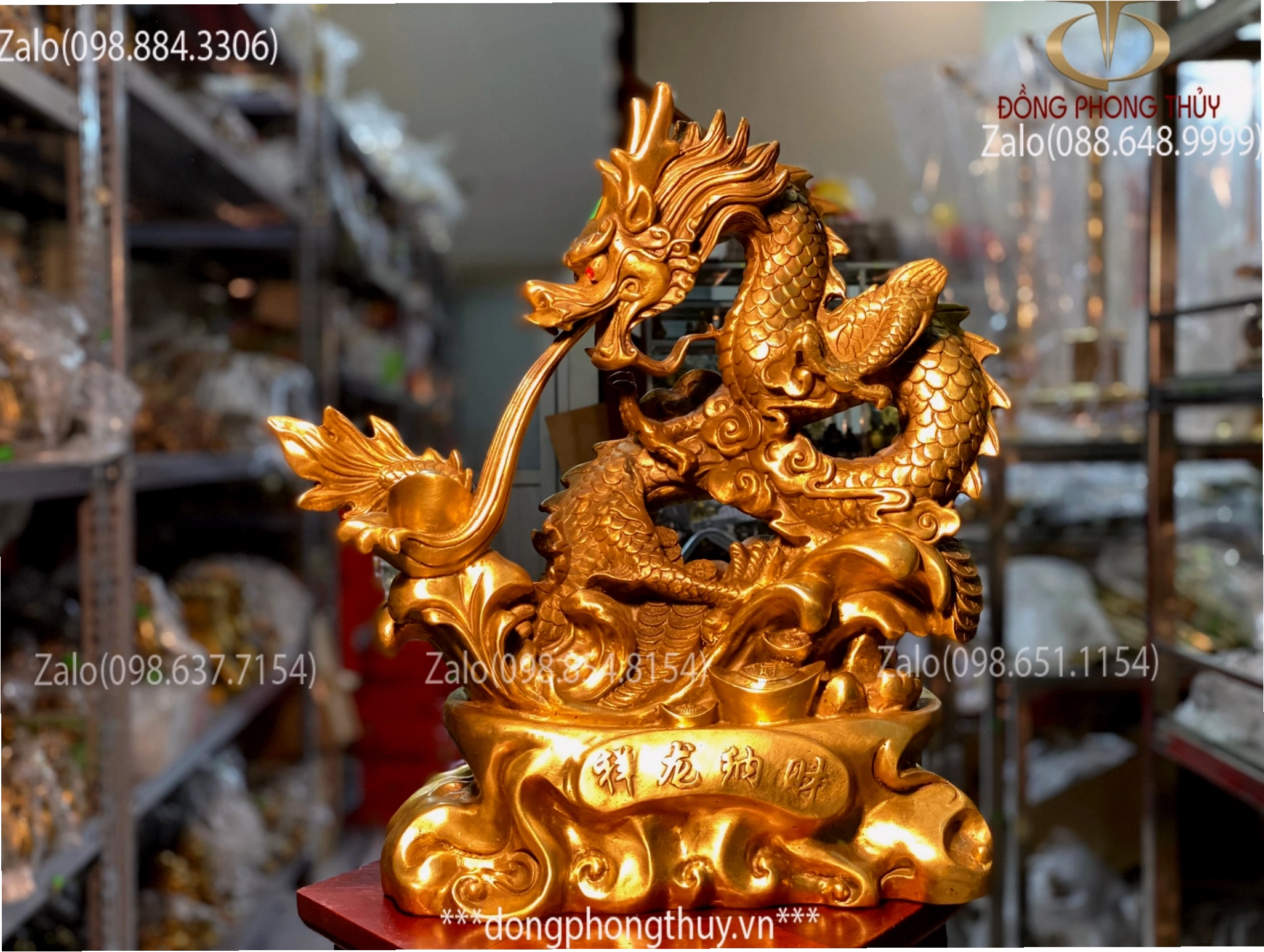 Tượng rồng phong thủy bằng đồng nguyên chất mang lại uy quyền và tài lộc