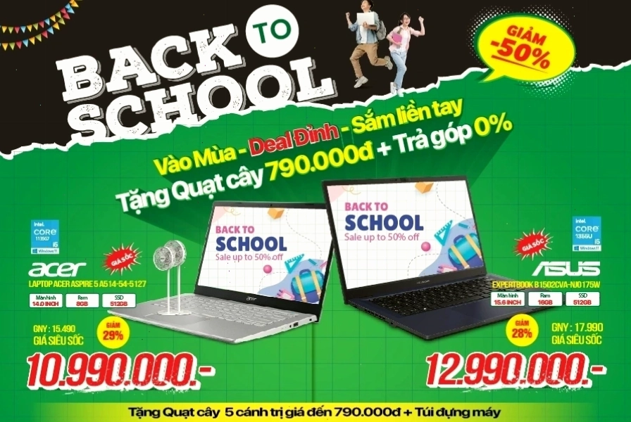Tựu trường sale laptop với nhiều ưu đãi hấp dẫn