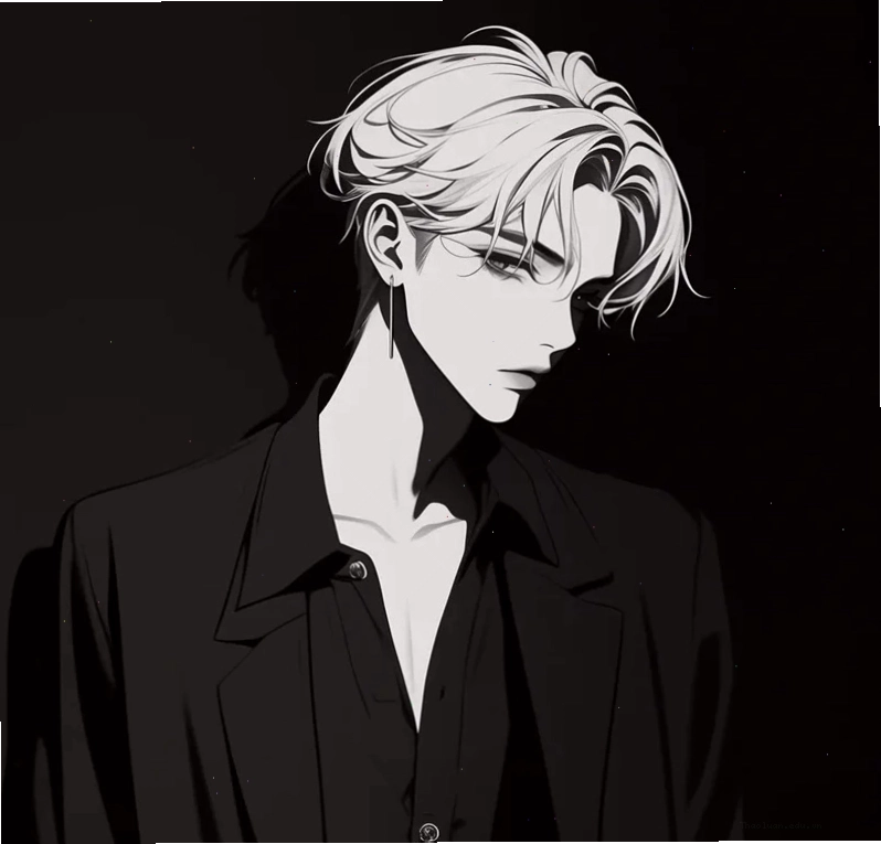 Vẻ đẹp trai anime ngầu lòi trong ảnh đen trắng