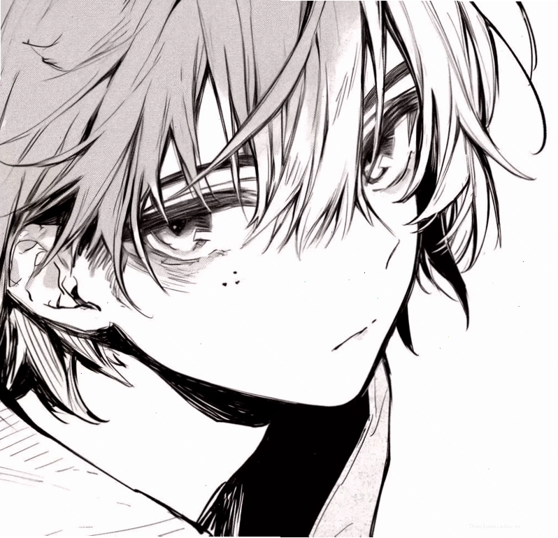 Vẻ ngầu của trai anime trong ảnh đen trắng