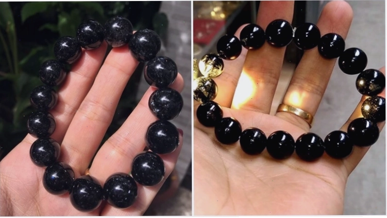 Vòng đá phong thủy thạch anh đen mang năng lượng mạnh mẽ