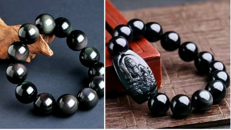 Vòng phong thủy đá Obsidian giúp bảo vệ và trừ tà