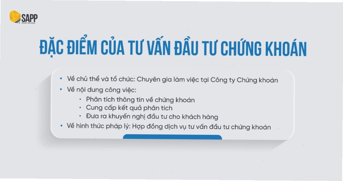 Đặc điểm cốt lõi của dịch vụ tư vấn đầu tư tài chính
