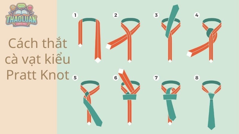 Cách 2: Cách thắt cà vạt kiểu Pratt Knot