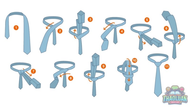 Cách 4: Cách thắt cà vạt kiểu truyền thống – Windsor Knot