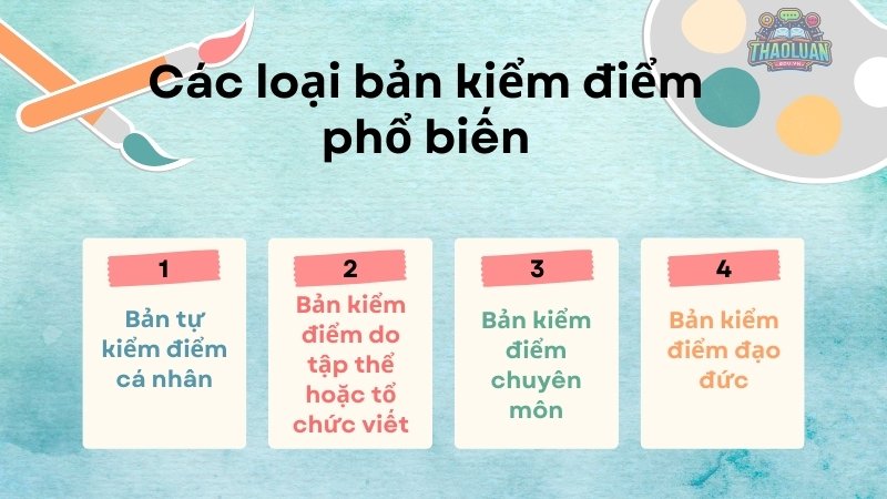 Các loại bản kiểm điểm phổ biến