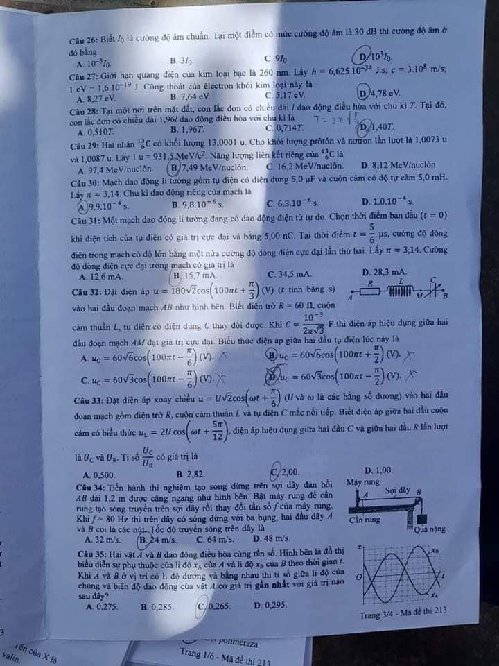 Đề thi THPT Quốc gia môn Vật lí năm 2024 mã đề 213 3