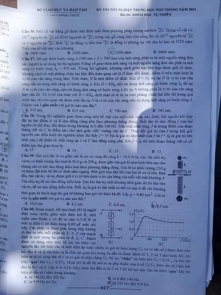 Đề thi THPT Quốc gia môn Vật lí năm 2024 mã đề 213 4