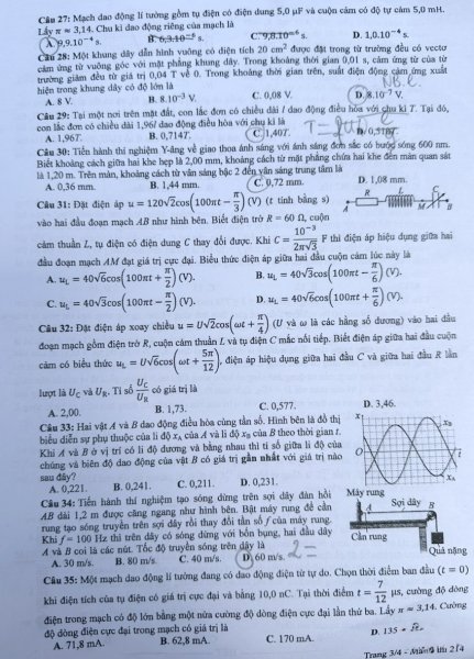 Đề thi THPT Quốc gia môn Vật lí năm 2024 mã đề 214 3
