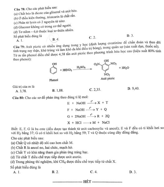 Đề thi THPT Quốc gia môn Hóa học năm 2024 mã đề 212 4