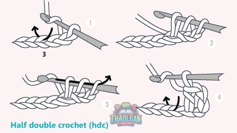 Mũi móc nửa đôi (Half-double Crochet)