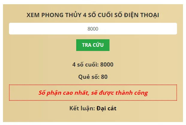 Tra cứu 4 số cuối điện thoại phong thủy 10