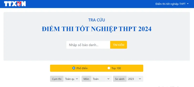 Tra cứu điểm thi THPT 2