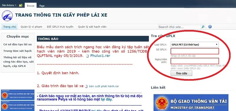 tra cứu giấy phép lái xe 5