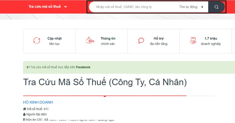 tra cứu mã số thuế doanh nghiệp 2