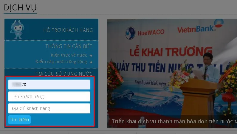 Tra cứu tiền nước 5